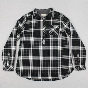 Legendary Whitetails Flannel Shirt Womens Large Black Firelight Popover Tunic